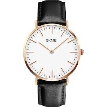 Mens Leather Dress Wrist Watch Black Band Casual Analog Watch 